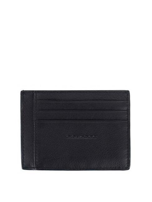BLACK SQUARE Porte-cartes plat en cuir noir - Portefeuilles Homme