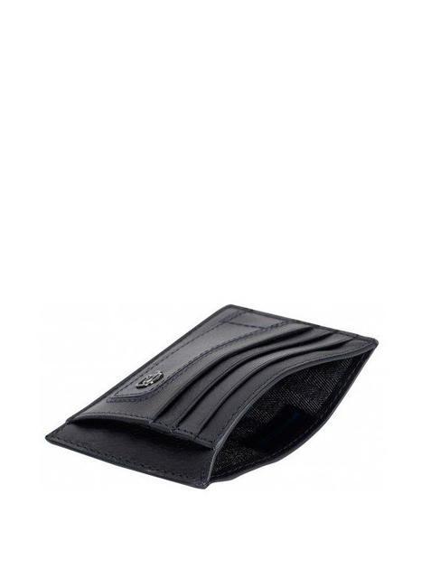 BLACK SQUARE Porte-cartes plat en cuir noir - Portefeuilles Homme