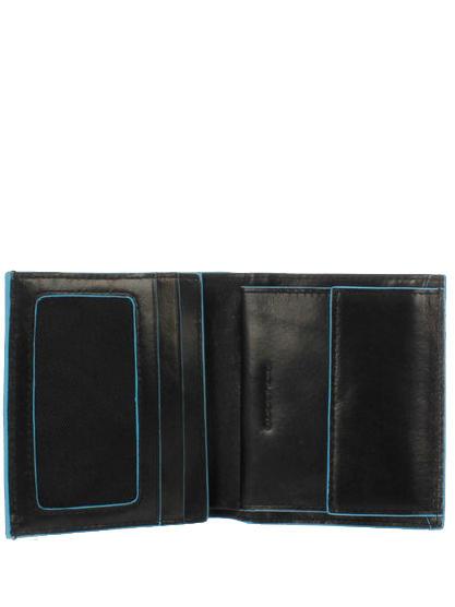 BLUE SQUARE  Portefeuille en cuir avec logo m&eacute;tallique noir - Portefeuilles Homme