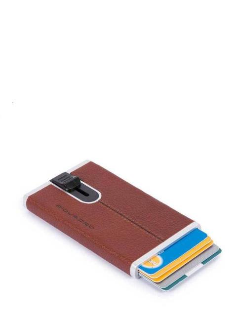  BLACK SQUARE Porte-cartes m&eacute;tallique recouvert de cuir CUIR - Portefeuilles Homme