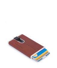 PIQUADRO  BLACK SQUARE Porte-cartes m&eacute;tallique recouvert de cuir CUIR - Portefeuilles Homme - 2