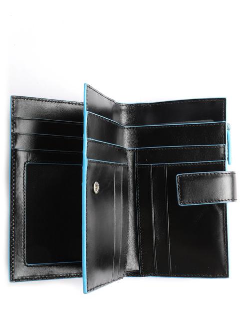 Portefeuille Ligne BLUE SQUARE, en cuir, avec portemonnaie Noir - Portefeuilles Femme