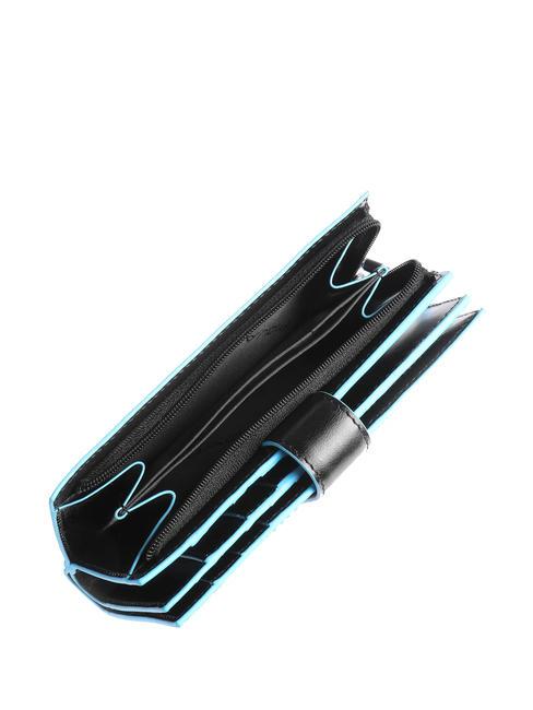 Portefeuille Ligne BLUE SQUARE, en cuir, avec portemonnaie Noir - Portefeuilles Femme