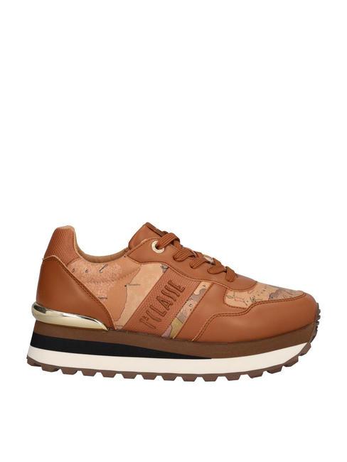 WENDY JR Baskets Cuir / Beige G&eacute;o - Chaussures Femme