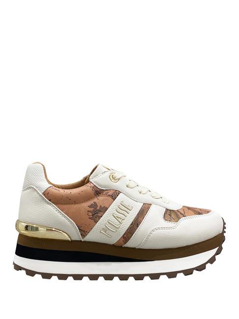 WENDY JR Baskets blanc cass&eacute;/beige g&eacute;o - Chaussures Femme