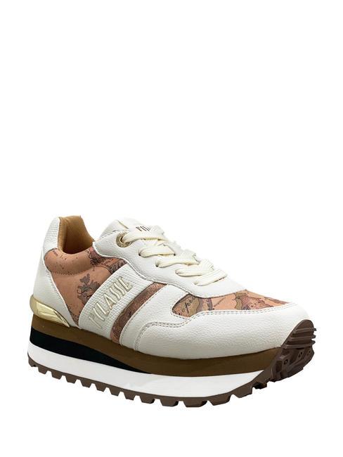 WENDY JR Baskets blanc cass&eacute;/beige g&eacute;o - Chaussures Femme
