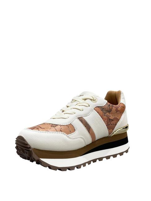 WENDY JR Baskets blanc cass&eacute;/beige g&eacute;o - Chaussures Femme