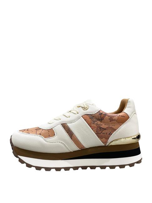 WENDY JR Baskets blanc cass&eacute;/beige g&eacute;o - Chaussures Femme