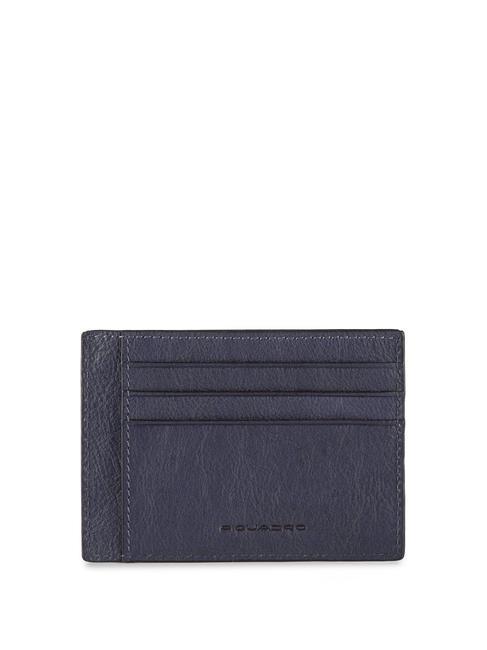 BLACK SQUARE Porte-cartes plat en cuir bleu - Portefeuilles Homme