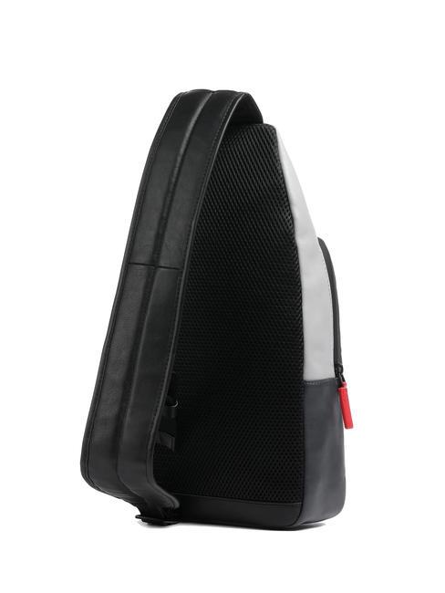 URBAN Sac bandoulière en cuir gris noir - Sacs à dos pour ordinateur portable