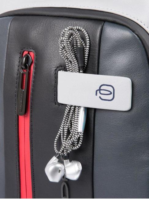 URBAN Sac bandoulière en cuir gris noir - Sacs à dos pour ordinateur portable