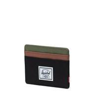 HERSCHEL CHARLIE  Porte-carte plat noir/trèfle à quatre feuilles/marron selle - Portefeuilles Femme - 2