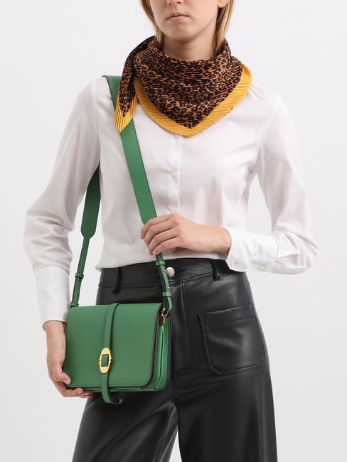 COSIMA Sac bandouli&egrave;re en cuir martel&eacute; menthe poivr&eacute;e - Sacs pour Femme