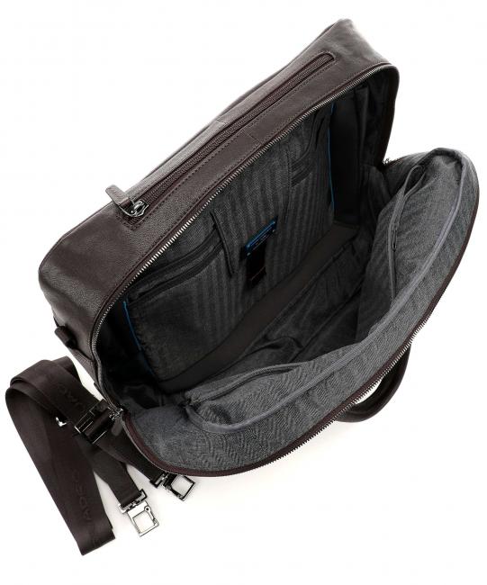 CAMPIONARIO - BLACK SQUARE Trolley pilote pour ordinateur portable 15,6", en cuir cheveux noirs - Pilot case et Sacs ordinateur &agrave; roulettes