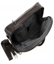 PIQUADRO CAMPIONARIO - BLACK SQUARE Trolley pilote pour ordinateur portable 15,6", en cuir cheveux noirs - Pilot case et Sacs ordinateur &agrave; roulettes - 4