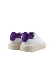 LOVE MOSCHINO HEART 45 Baskets en cuir blanc/iris - Chaussures Femme - 4