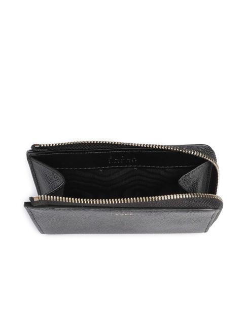 GOCCIA Porte-cartes en cuir avec zip Noir - Portefeuilles Femme