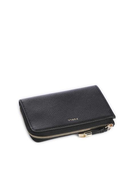 GOCCIA Porte-cartes en cuir avec zip Noir - Portefeuilles Femme