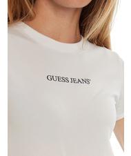 GUESS JEANS SLIM LOGO T-shirt extensible coupe slim blanc pur - T-shirt - 3