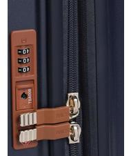 BRIC’S BELLAGIO Chariot cabine extensible avec PC et port USB Bleu / cuir - Valises cabine - 6