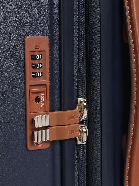 BELLAGIO Grand chariot extensible Bleu / cuir - Valises Rigides