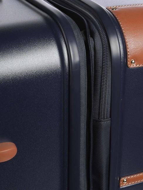 BELLAGIO Grand chariot extensible Bleu / cuir - Valises Rigides