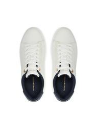TOMMY HILFIGER CHIC COURT Baskets en cuir &eacute;crue - Chaussures Femme - 4
