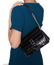 TOSCA BLU VANCOUVER Sac bandoulière en cuir imprimé croco Noir - Sacs pour Femme - 4
