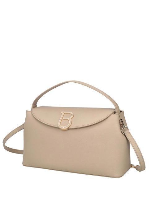 MEGEVE Grand sac en cuir avec bandoulière BEIGE - Sacs pour Femme