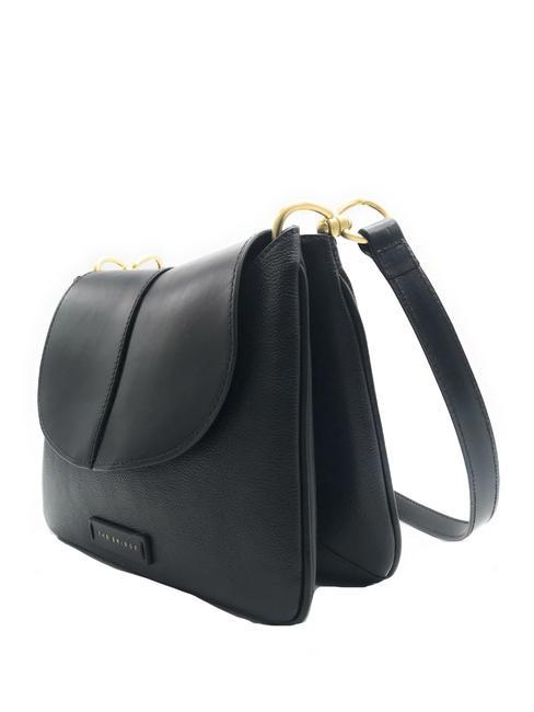 ELISABETTA Sac bandoulière en cuir à rabat black Gold - Sacs pour Femme