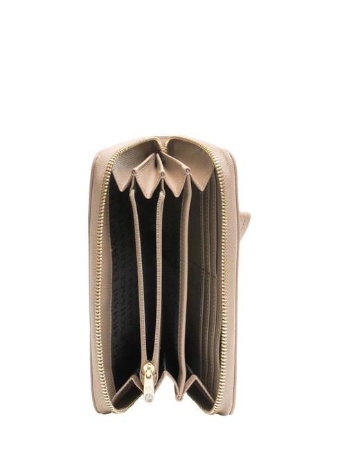 A|X METALLIC LOGO Grand portefeuille zippé autour pisco noir - Portefeuilles Femme