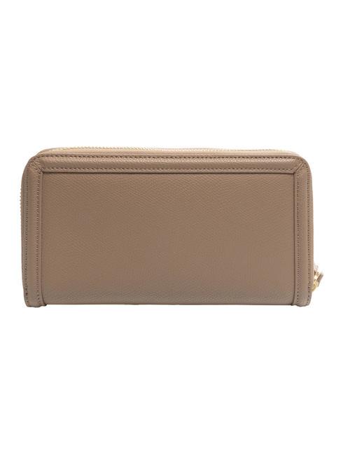 A|X METALLIC LOGO Grand portefeuille zippé autour pisco noir - Portefeuilles Femme