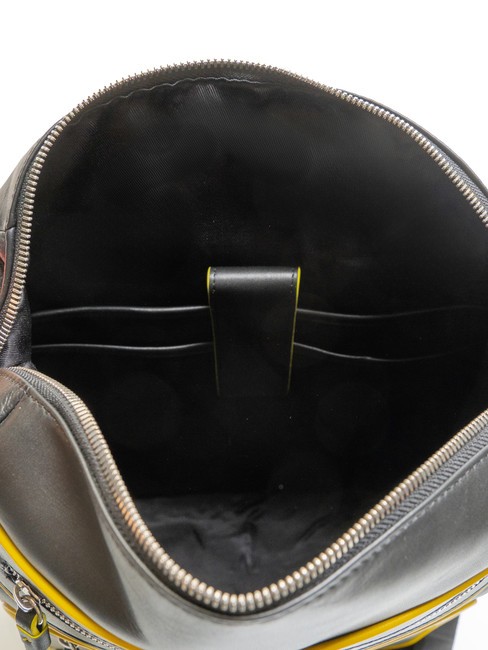 BICOLOR Sac à dos en cuir pour ordinateur portable 15,6" noir jaune - Sacs à dos pour ordinateur portable