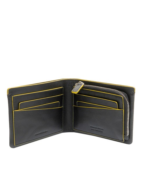 BICOLOR Porte-monnaie en cuir noir jaune - Portefeuilles Homme