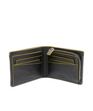 MOMO DESIGN BICOLOR Porte-monnaie en cuir noir jaune - Portefeuilles Homme - 2