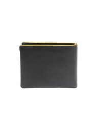 MOMO DESIGN BICOLOR Porte-monnaie en cuir noir jaune - Portefeuilles Homme - 3