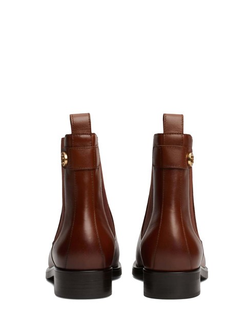 STUD LOW CHELSEA Bottine en cuir marron cognac - Chaussures Femme