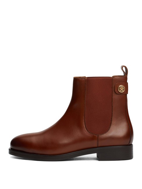 STUD LOW CHELSEA Bottine en cuir marron cognac - Chaussures Femme