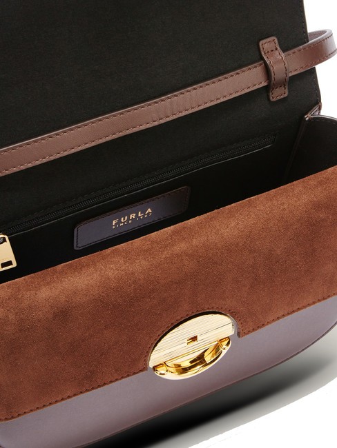 SFERA Sac en cuir avec rabat épaule chocolat - Sacs pour Femme