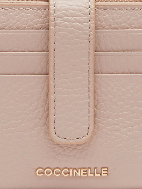 METALLIC SOFT Mini portefeuille en cuir rosaces - Portefeuilles Femme