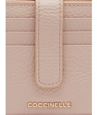 COCCINELLE METALLIC SOFT Mini portefeuille en cuir rosaces - Portefeuilles Femme - 3