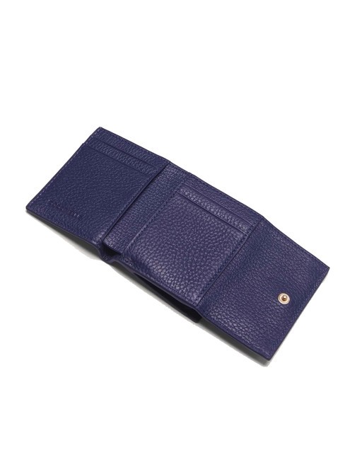 METALLIC SOFT Portefeuille en cuir grain&eacute; bleu roi - Portefeuilles Femme