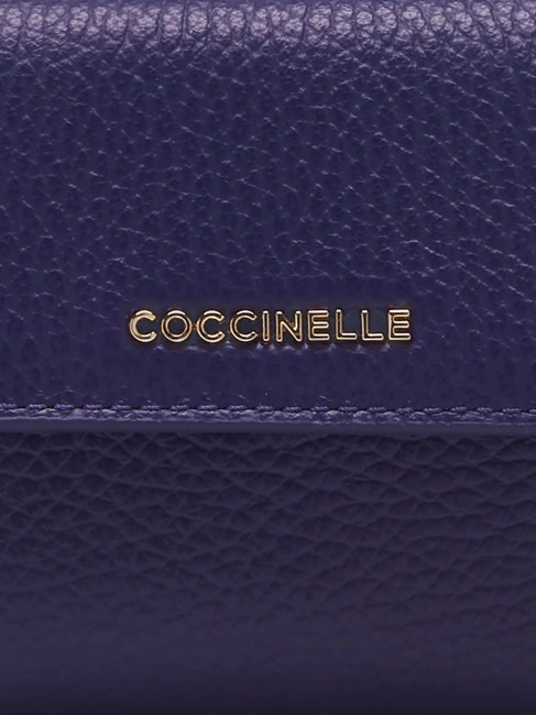 METALLIC SOFT Portefeuille en cuir grain&eacute; bleu roi - Portefeuilles Femme