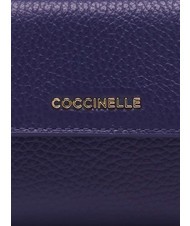 COCCINELLE METALLIC SOFT Portefeuille en cuir grain&eacute; bleu roi - Portefeuilles Femme - 3