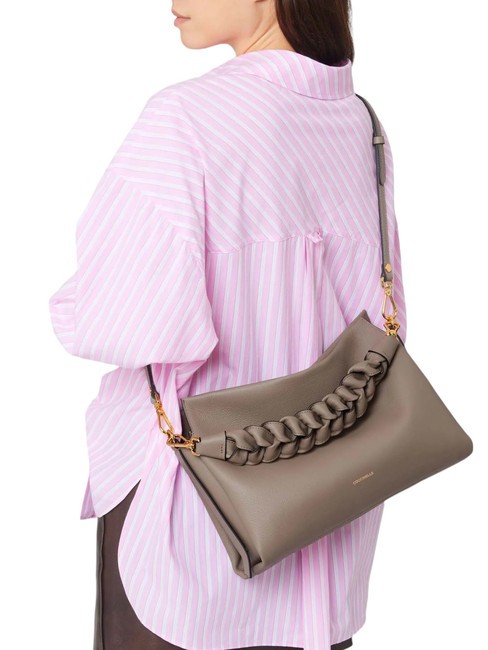 BOHEME GRANA DOUBLE Sac &agrave; main, avec bandouli&egrave;re, en cuir chaud t./rosace - Sacs pour Femme