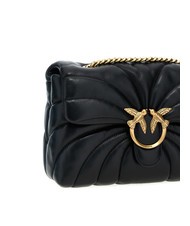PINKO LOVE PUFF CLASSIC Sac bandoulière en cuir nappa noir-or antique - Sacs pour Femme - 4