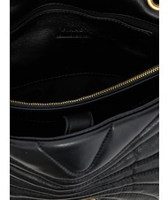 PINKO LOVE PUFF CLASSIC Sac bandoulière en cuir nappa noir-or antique - Sacs pour Femme - 5