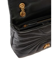 PINKO LOVE PUFF MINI Mini sac bandouli&egrave;re en nappa noir-or antique - Sacs pour Femme - 4