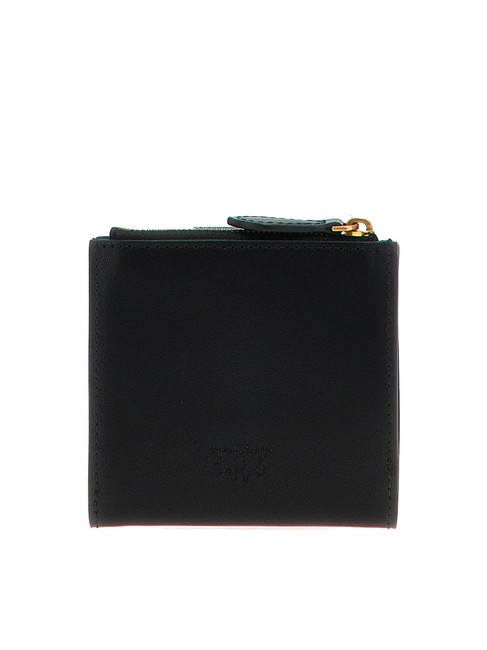 MULTI PURPOSE Portefeuille compact en cuir noir-or antique - Portefeuilles Femme