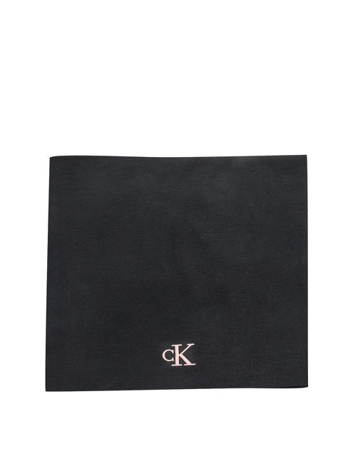 CK JEANS MONOGRAM EMBRO Écharpe en polyester recyclé noir/rose poudré - Écharpes